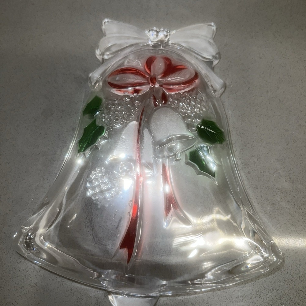 Celebrations by Mikasa Holiday Bells Clear Glass Bell Candy Dish - Picture 3 of 6